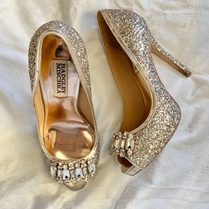 BADGLEY MISCHKA GLITTER HEELS